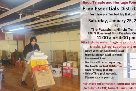 Hindu Temple and Heritage Foundation Organizes Free Saturday Drive-By Essentials For Eaton Fire Victims